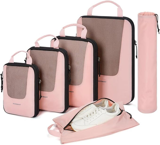 BAGSMART Compression Packing Cubes, Travel Cubes for Packing, 6/5/4 Set Suitcase Organizer Bags Set, Lightweight Packing O...