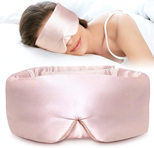 LitBear Silk Sleep Mask for Side Sleeper, Eye Mask Sleeping for Women Men 100% 22 Momme Pure Mulberry Silk, Face-Hugging P...