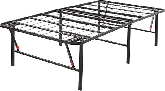 Amazon Basics Foldable Metal Platform Bed Frame with Tool Free Setup, 18 Inches High, Sturdy Steel Frame, No Box Spring Ne...
