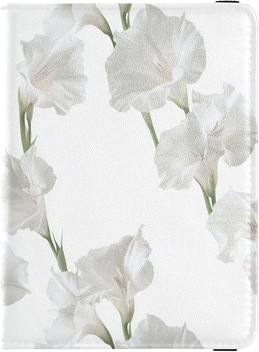 Chic White Florals Passport and Vaccine Card Wallet Combo Travel Documents Organizer Protector Passport Holder Case for Tr...