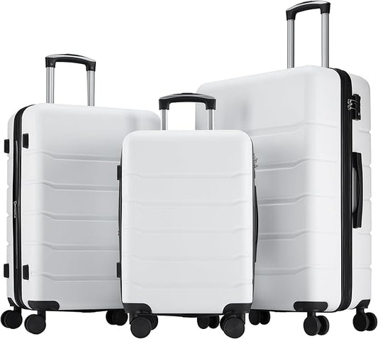 OLIXIS 3-Piece Luggage Set, 20/24/28 Inch Hardside Suitcases with Spinner Wheels, Lightweight ABS Hard Shell Travel Luggag...