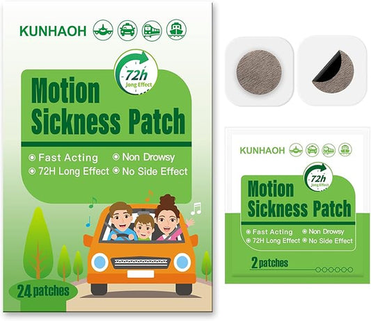 (2026 New) Motion Sickness Patches Non-Drowsy, 100% Natural Motion Sickness Patch(Efficient– Lasts 72 Hours)-for Car Airpl...