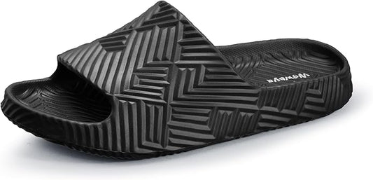 Weweya Slides for Women and Men - Bathroom Shower Shoes - Non Slip House Slippers - Lightweight Beach Sandals
