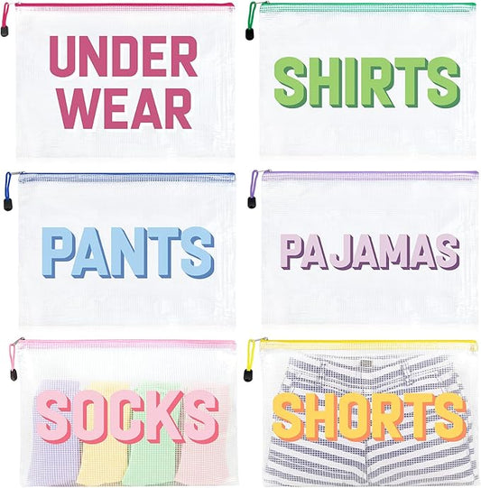 Clothing Bags 6Pcs Clear Clothing Packaging Bags Clear Shirt Travel Waterproof Organizer Apparel Shorts Pajamas Underwear ...