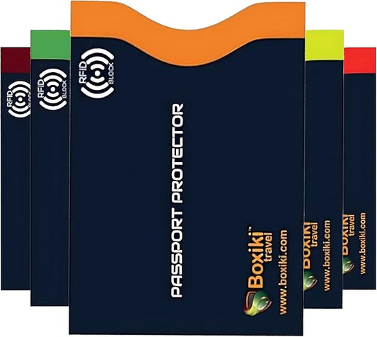 RFID Blocking Passport Sleeves (5-PCS) – Color-Coded Travel Organizers for Identity Theft Prevention – Navy Blue Passport ...