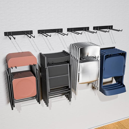 YYR Folding Chair Storage Rack, Garden Tool & Foldable Chairs Organizer Hangers for Garage Organization, Lawn, Beach, Camp...