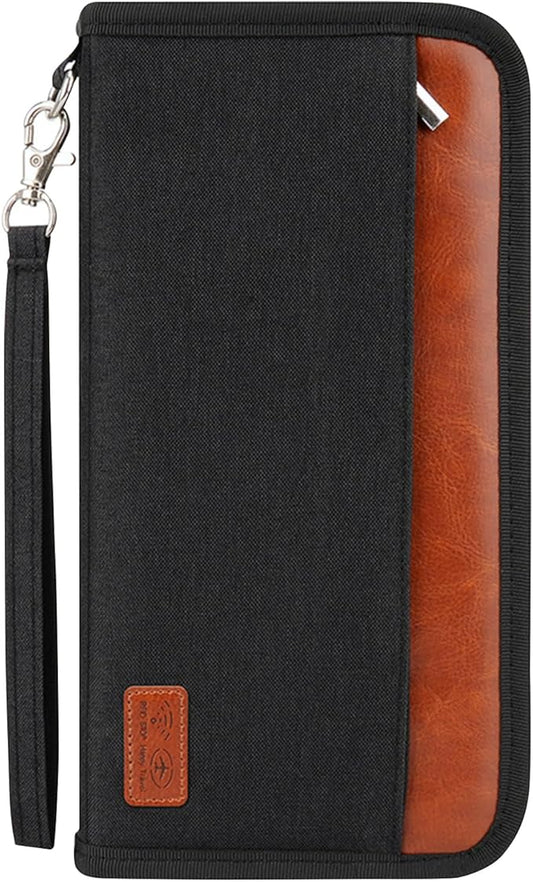 Passport Holder Family Travel Large RFID Blocking Passport Organizer, Travel Essentials Premium Wallets Credit Cards Case,...