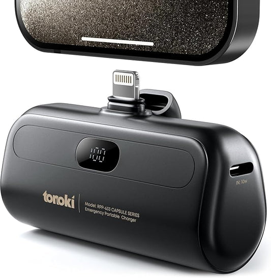 TONOKI 5000mAh, Portable Lightning Charger for iPhone 14/13/12/11/10/XS/XR/X/8/7/6/5 and Mini iPad, Fast Charging, Small P...