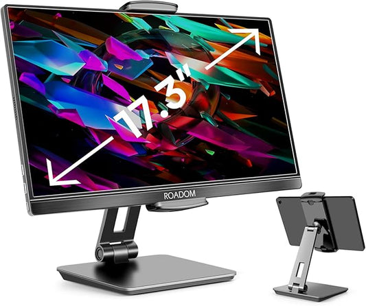 ROADOM Tablet Stand, Adjustable 360° Swivel Bracket, 180° Tiltable Clamp,Foldable Tablet Holder for 4.7-17.3'' iPhone/iPa...