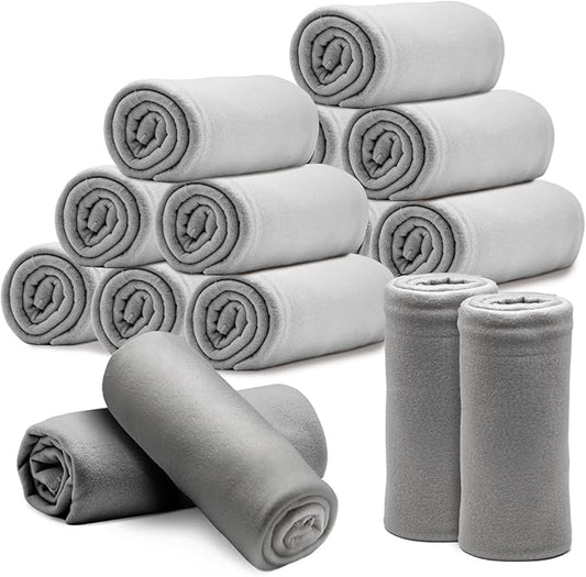 12PCS Fleece Throw Blankets Bulk 60 x 50 in Soft Blankets Fabric Warm Lightweight Wool Blanket Cozy Coverlet for Beds Sofa...