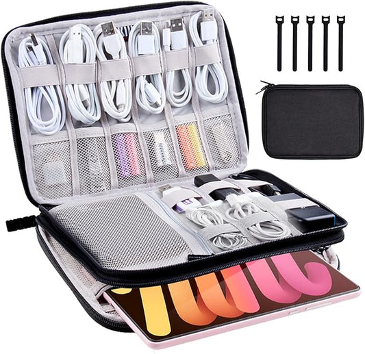 CNPOP Electronics Organizer Travel Case Cord Cable Charger Organizer Bag Travel Accessories Essentials for Women Men Doubl...