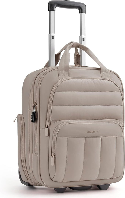 BAGSMART Small Underseat Carry on Luggage with Wheels, 16-inch Small Under Seat Luggage, Lightweight Travel Luggage Travel...