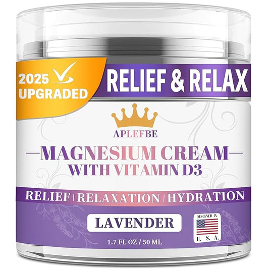 APLEFBE 5-In-1 Magnesium Cream-Magnesium Lotion for Sleep Soothing Discomfort, Moisturing&Hydrating with Lavender, Vitamin...