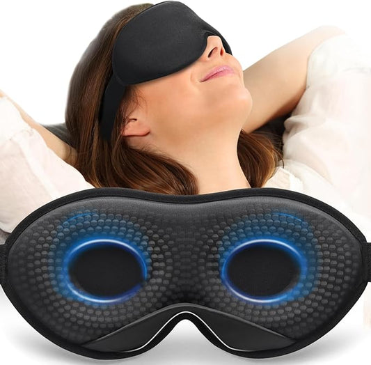 MABAO Weighted Sleep Mask - 100% Blackout Eye Mask for Sleeping for Women Men, 3D Contoured for Lash Extension, Zero Eye P...