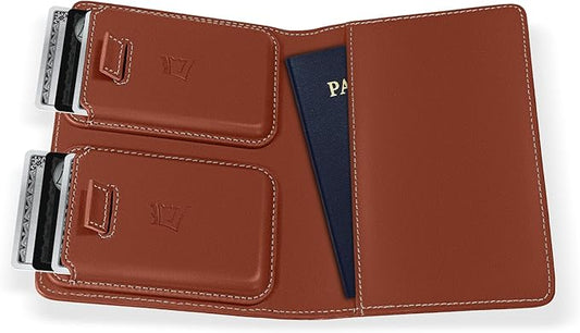 Kings Loot Passport Holder Wallet – RFID Blocking Leather Travel Wallet with Built-in Airtag Holder – Holds 1-6 Cards & Pa...
