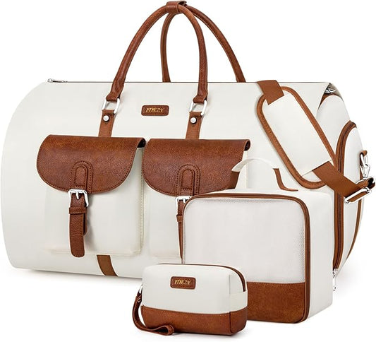 Garment Duffle Bag for Travel - Convertible Carry on Garment Duffel Travel Bag for Women Men Large Weekender Bag with Shoe...