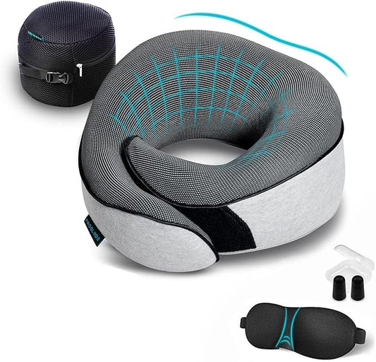 Proglobe Travel Neck Pillows for Airplanes, Sleeping Essentials for Long haul Flights, 360° Head Support, Car and Airplane...