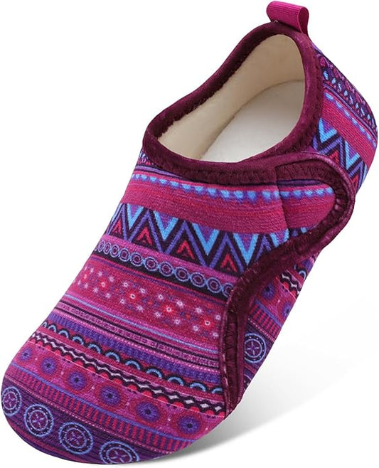 L-RUN Womens Mens House Slippers Indoor Home Shoes Warm Barefoot Slippers Outdoor House Shoes Anti-slip