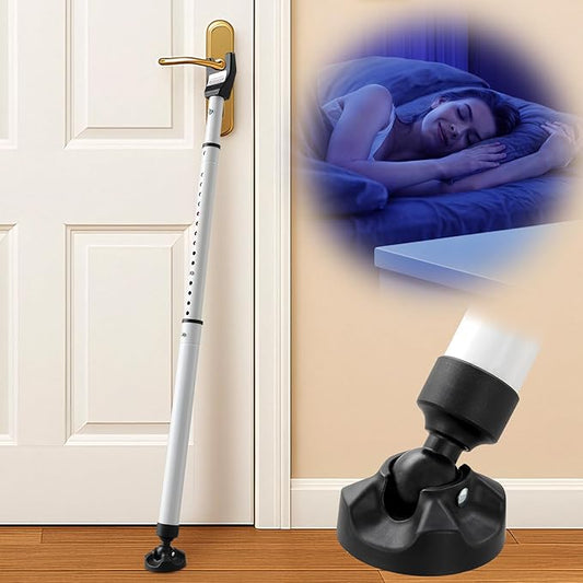 3-in-1 Door Security Bar with Heavy-Duty Metal, Adjustable 16"-41.7" Door Lock Stick,Sliding Patio Door Security Bar with ...