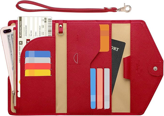 ZOPPEN Passport Holder Women Travel Wallet (Ver.5) for Women Rfid Blocking Passport Cover Case Document Organizer Wrist Strap