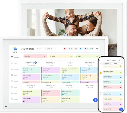 10.1 Inch WiFi Digital Calendar, Smart Touchscreen Interactive Display for Family Schedules Chore Chart, Meal Planner, To ...