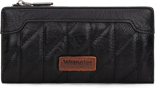 Montana West Wrangler Womens Wallet Slim Black Wallet for Women Bifold Quilted Wallets, Card Cases & Money Organizers Ladi...