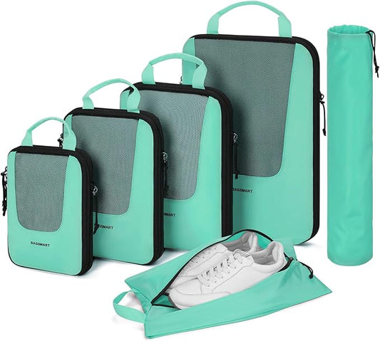 BAGSMART Compression Packing Cubes, Travel Cubes for Packing, 6/5/4 Set Suitcase Organizer Bags Set, Lightweight Packing O...