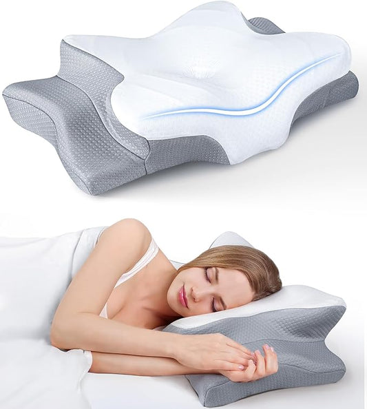 Ultra Pain Relief Cooling Pillow for Neck Support, Adjustable Cervical Pillow Cozy Sleeping, Odorless Ergonomic Contour Me...