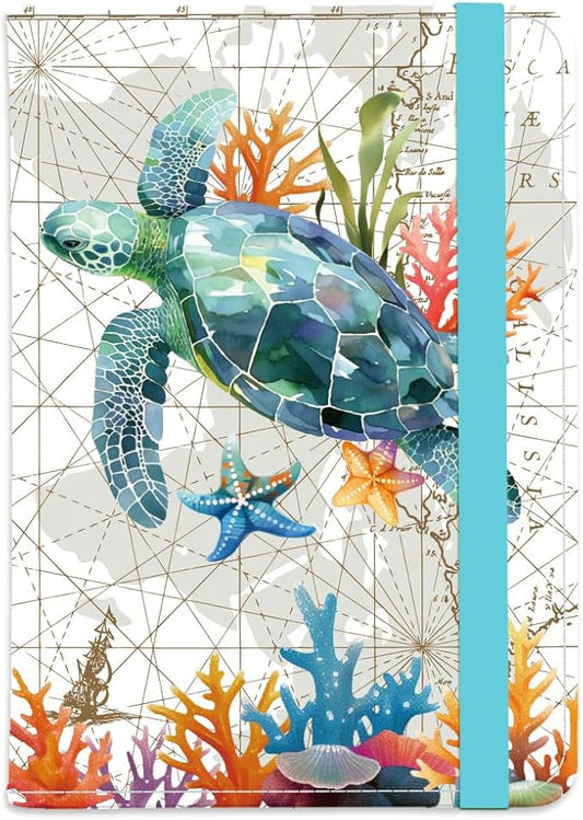 beinkmake Sea Turtle Leather Passport Holder Cover Blue Ocean Travel Wallet Passport Case with Credit Card Slots for Women...