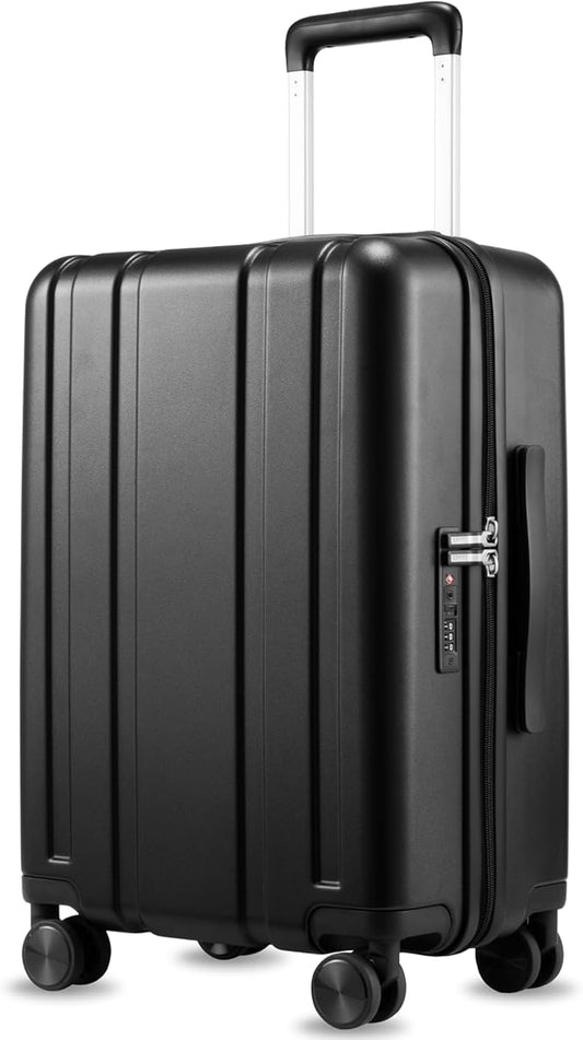 Carry On Luggage 22x14x9 Airline Approved, L2 100% PC Hard Shell Travel Suitcase with Smooth Spinner Wheels, TSA Lock (EX-...