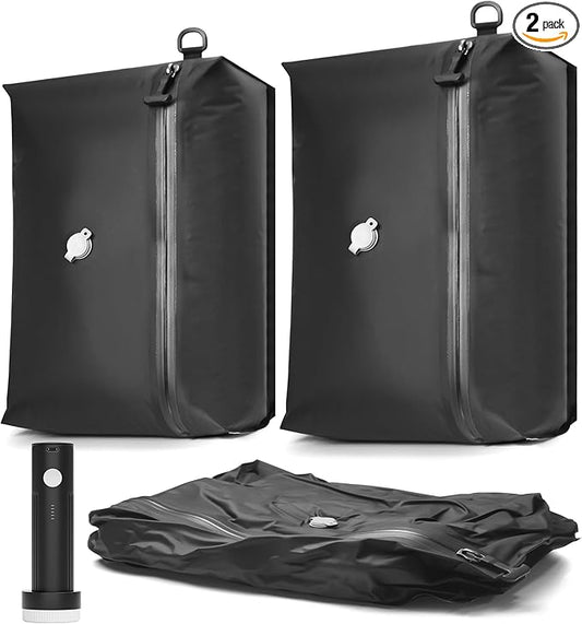 SUOCO Travel Pack Vacuum Kit, Travel Vacuum Bags with Wireless Electric Pump, Clothing Compression Packing Cubes for Carr...
