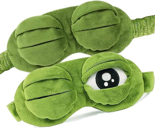 2 PCS Sleep Mask for Girls Women Men Kids Funny Cute Contoured Blackout Frog Cat Dog Animal 3D Sleep Eye Mask for Sleeping