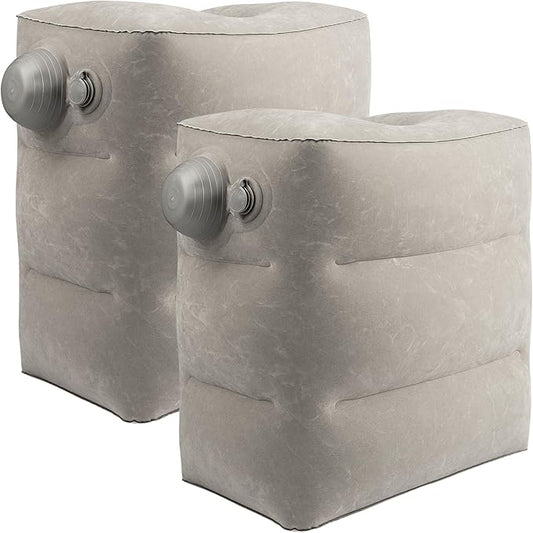 2 Pack Inflatable Foot Rest for Air Travel,Airplane Travel Foot Rest Adjustable Height,Car/Airplane,Footrest Pillow with P...