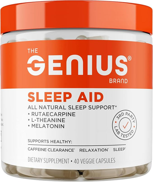 Genius Sleep AID - Smart Sleeping Pills Supplement - Relaxation Enhancer and Mood Support w/Inositol, L-Theanine & Glycine...