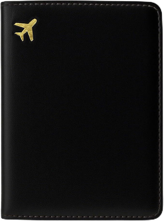 toTravelGear PU Leather Passport Holder Covers Case, Waterproof Rfid Blocking Travel Wallet Passport Holder(Black)