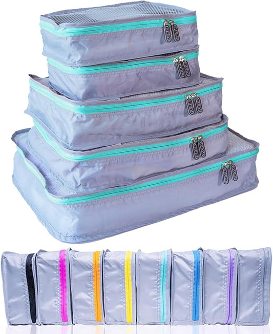 MUMI Packing Cubes - 5 Compression Packing Cubes for Travel, Luggage Organizer Bags for Suitcases, Carry-On, Duffle or Bac...