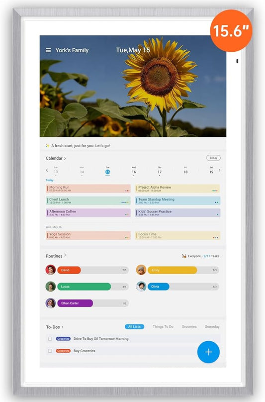 ApoloSign 15.6-inch Digital Calendar: Dual Mode Calendars with Google Play & Multi-calendar Sync, Electronic Planner & Cho...