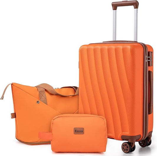 Eeeza Carry on Luggage Sets 22x14x9 Airline Approved Durable Travel Luggage Suitcases with Wheels,ABS Hard Case Suitcases ...