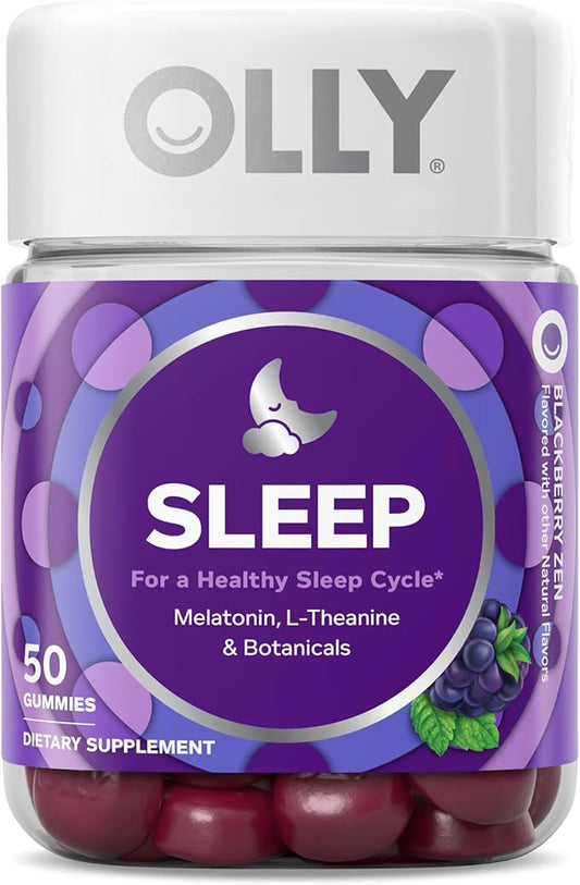 OLLY Restful Sleep Gummy Supplement with Melatonin & L-Theanine Chamomile, Blackberry Zen, 50 Gummies (25 Day Supply) Supp...