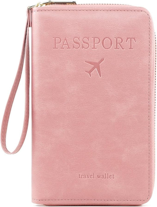 NQQNQQ S-11 RFID Blocking Passport Holder Travel Wallet, Slim Zipper Card Case with ID Window, Boarding Pass Slot & Credit...