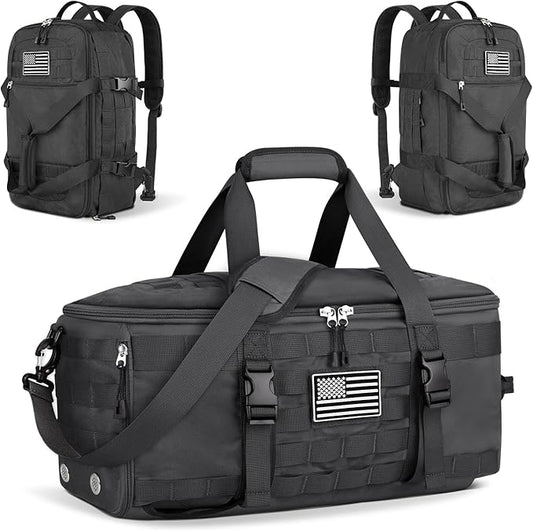 ETRONIK Gym Bags for Men Women, Tactical Duffle Bag Backpack with Shoe Compartment, 3 in 1 Carry on Travel Backpack with W...