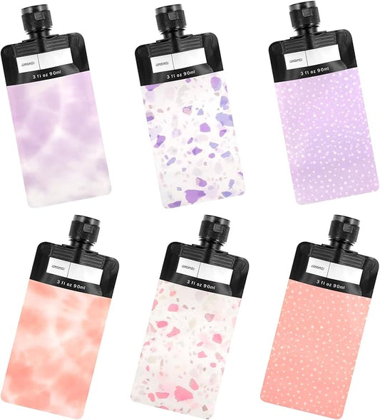 Dimeho 6 Pcs Travel Pouches for Toiletries, 3 oz Travel Size Containers Leak Proof Empty Squeeze Pouches TSA Approved Refi...