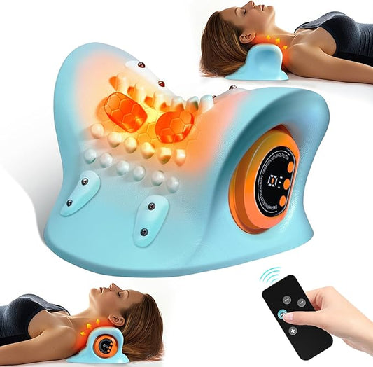 Neck Massager 2025, Neck and Shoulder Relaxer with Heat, 3 Modes, Portable Pillows for Pain Relief and Muscle Relax, 26° A...