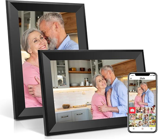 Obafepd Digital Picture Frame 10.1 Inch HD Touch Screen Digital Photo Frame WiFi Enabled,16GB Storage,Auto-Rotate,Instant ...