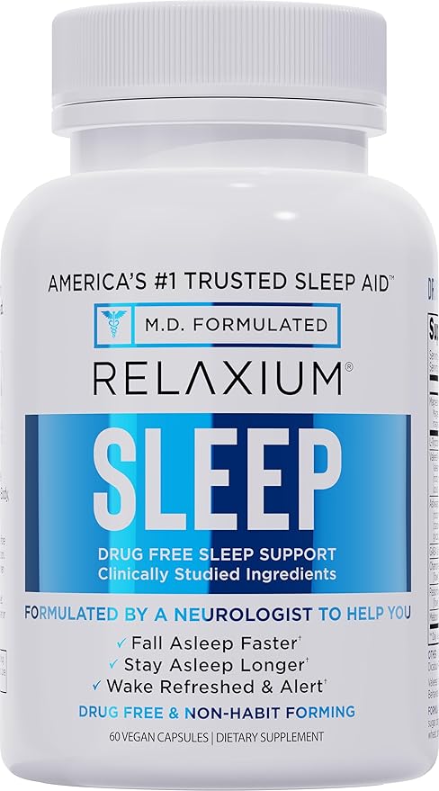 Relaxium Sleep Aid – Professional Strength Formula for Adults | 5mg Melatonin, Magnesium Glycinate, Valerest & Ashwagandha...