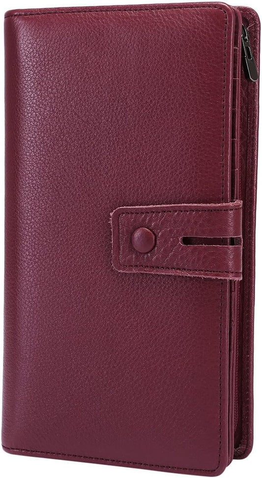 Itslife Womens Wallet,Large Capacity RFID Blocking Leather Wallets Credit Cards Organizer Ladies Wallet with Checkbook Holder