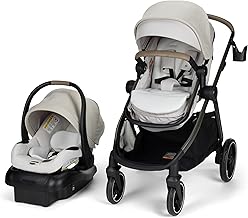 Maxi-COSI Zelia Pro 5-in-1 Travel System with Mico Pro Infant Car Seat, Baby Stroller Combo, Reversible Seat, Large Wheel...