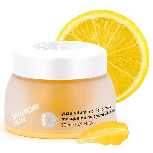 Saturday Skin Yuzu Vitamin C Overnight Sleep Mask Regenerist Retinol Ultra Rich Face Moisturizer Cream Smooth Skin and Red...
