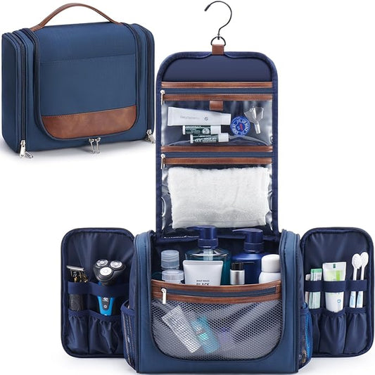 Ralnitote Large Hanging Toiletry Bag for Men, Travel Bathroom Bag with Hook, Hygiene Bag Organizer for Shower, Shaving & G...