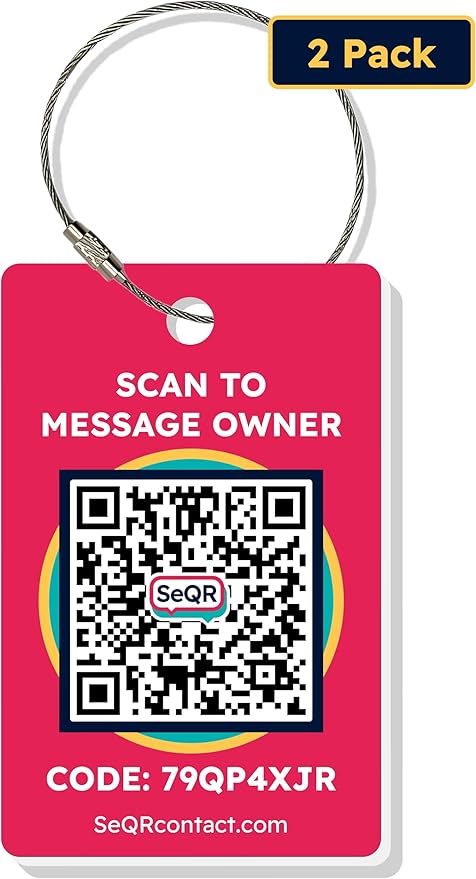 Smart Luggage Tags | Privacy QR Code Luggage Tag Keeps Personal info Private | Customizable Travel Suitcase Tags for Women...